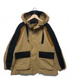 MACPHEEマカフィー）の古着「メモリーグログラン フーデッドショートコート」｜ブラック×ベージュ