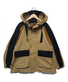 MACPHEE（マカフィー）の古着「メモリーグログラン フーデッドショートコート」｜ブラック×ベージュ