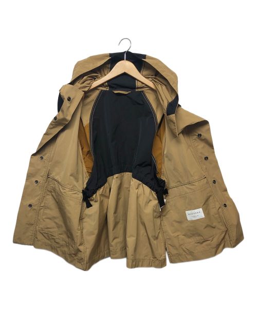 MACPHEE（マカフィー）MACPHEE (マカフィ) メモリーグログラン フーデッドショートコート ブラック×ベージュ サイズ:36の古着・服飾アイテム