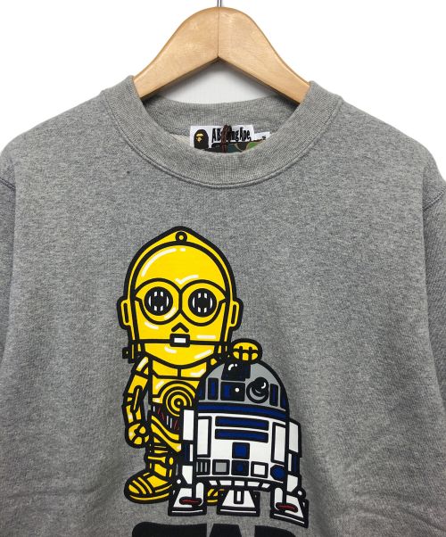 A BATHING APE（ア ベイシング エイプ）A BATHING APE (アベイシングエイプ) STAR WARS (スターウォーズ) スウェット グレー サイズ:M 未使用品の古着・服飾アイテム