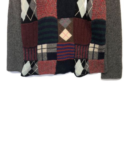 COMME des GARCONS SHIRT（コムデギャルソンシャツ）COMME des GARCONS SHIRT (コムデギャルソンシャツ) パッチワークニット グレー サイズ:Lの古着・服飾アイテム