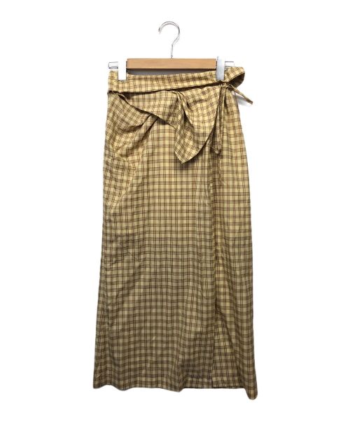 Mame Kurogouchi（マメクロゴウチ）mame kurogouchi (マメクロゴウチ) Summer Wool PlaidFrontSlitSkirtスリットスカート ベージュ サイズ:01の古着・服飾アイテム