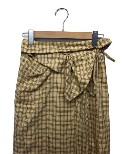 Mame Kurogouchi（マメクロゴウチ）mame kurogouchi (マメクロゴウチ) Summer Wool PlaidFrontSlitSkirtスリットスカート ベージュ サイズ:01の古着・服飾アイテム