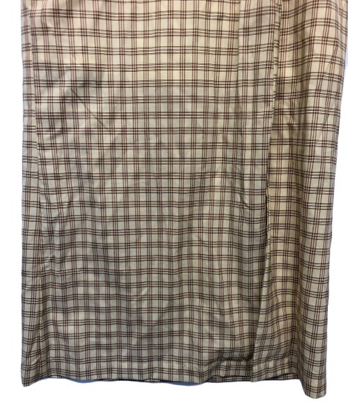 Mame Kurogouchi（マメクロゴウチ）mame kurogouchi (マメクロゴウチ) Summer Wool PlaidFrontSlitSkirtスリットスカート ベージュ サイズ:01の古着・服飾アイテム