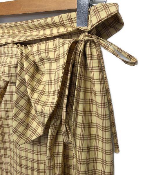 Mame Kurogouchi（マメクロゴウチ）mame kurogouchi (マメクロゴウチ) Summer Wool PlaidFrontSlitSkirtスリットスカート ベージュ サイズ:01の古着・服飾アイテム