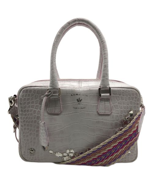 A.D.M.J.（エーディーエムジェイ）A.D.M.J. (エーディーエムジェイ) 2WAYショルダーバッグ ピンクホワイトの古着・服飾アイテム
