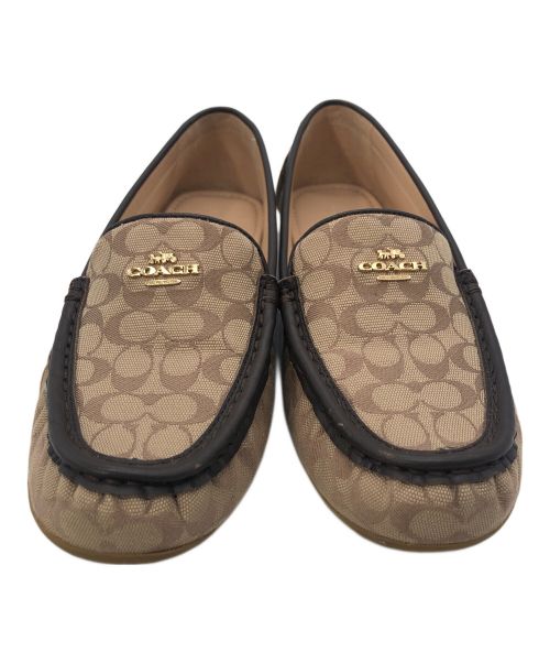 COACH（コーチ）COACH (コーチ) キャンバススニーカー ブラウン×ベージュ サイズ:24cmの古着・服飾アイテム