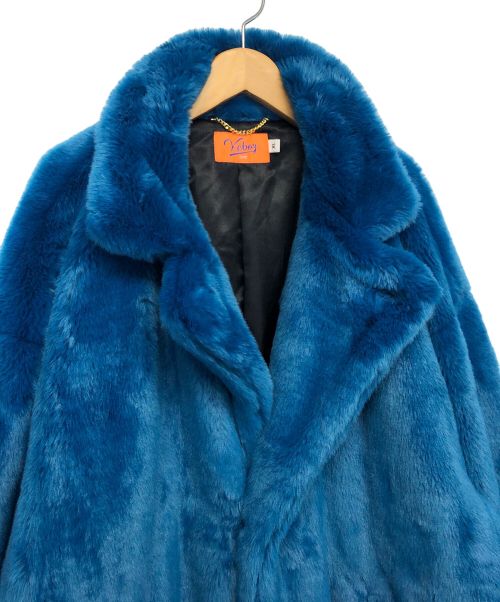 KEBOZ（ケボズ）KEBOZ (ケボズ) ファーコート ブルー サイズ:XLの古着・服飾アイテム