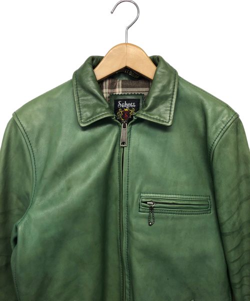 Schott（ショット）Schott (ショット) レザージャケット グリーン サイズ:Sの古着・服飾アイテム