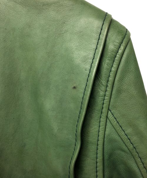 Schott（ショット）Schott (ショット) レザージャケット グリーン サイズ:Sの古着・服飾アイテム