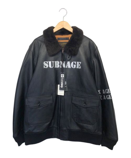 SUBCIETY（サブサエティ）SUBCIETY (サブサエティ) HOUSTON (ヒューストン) レザージャケット ブラック サイズ:44Rの古着・服飾アイテム