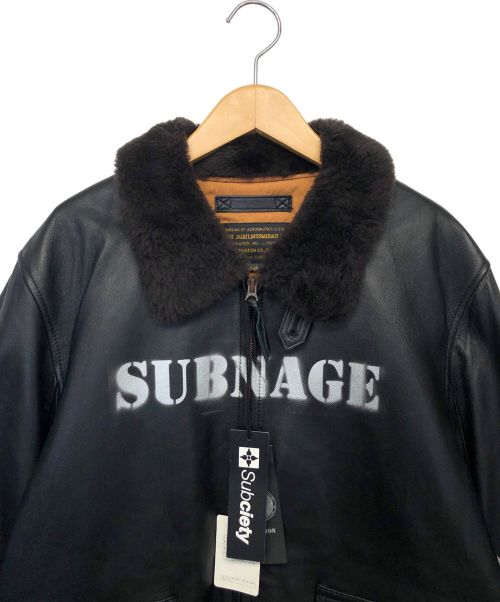SUBCIETY（サブサエティ）SUBCIETY (サブサエティ) HOUSTON (ヒューストン) レザージャケット ブラック サイズ:44Rの古着・服飾アイテム