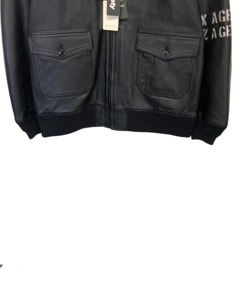 SUBCIETY（サブサエティ）SUBCIETY (サブサエティ) HOUSTON (ヒューストン) レザージャケット ブラック サイズ:44Rの古着・服飾アイテム