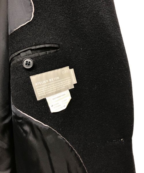 ATENLIER BETON（ATENLIER BETON）ATENLIER BETON (ATENLIER BETON) ロングコート ブラック サイズ:４の古着・服飾アイテム