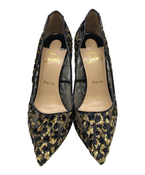 Christian Louboutin（クリスチャン・ルブタン）Christian Louboutin (クリスチャン・ルブタン) パンプス ブラック×ゴールド サイズ:38 1/2の古着・服飾アイテム