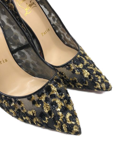 Christian Louboutin（クリスチャン・ルブタン）Christian Louboutin (クリスチャン・ルブタン) パンプス ブラック×ゴールド サイズ:38 1/2の古着・服飾アイテム