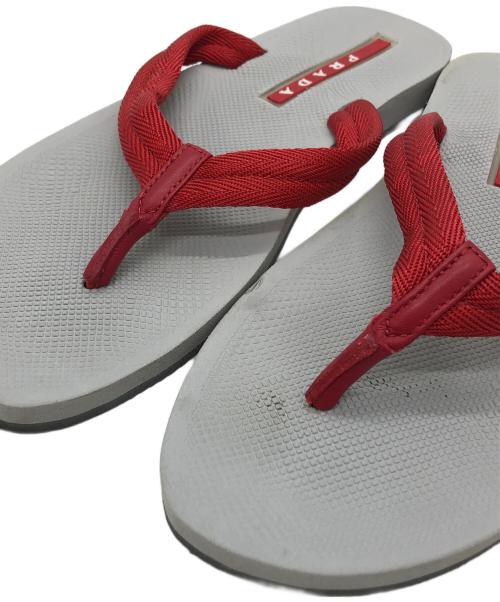 PRADA SPORTS（プラダスポーツ）PRADA SPORTS (プラダスポーツ) ビーチサンダル レッド×グレー サイズ:38の古着・服飾アイテム