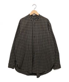 COLINA（コリーナ）の古着「スタンドカラーシャツ」｜ブラック×ブラウン