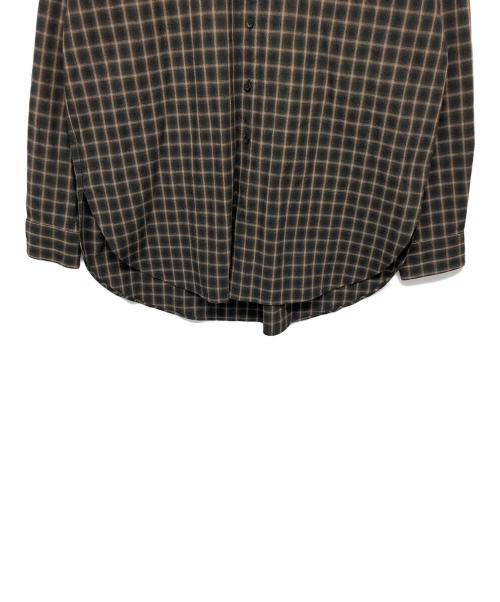 COLINA（コリーナ）COLINA (コリーナ) スタンドカラーシャツ ブラック×ブラウン サイズ:Lの古着・服飾アイテム