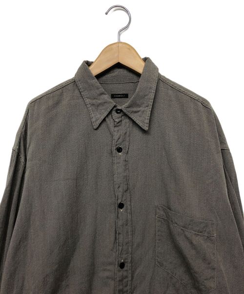 COMOLI（コモリ）COMOLI (コモリ) ヨリ杢ワークシャツ グレー サイズ:４の古着・服飾アイテム