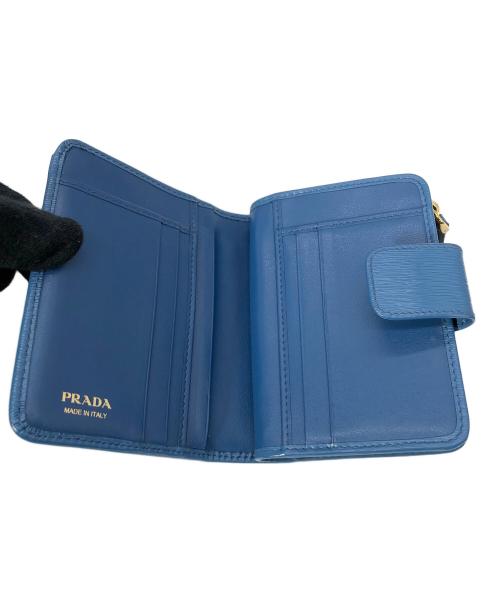 PRADA（プラダ）PRADA (プラダ) 2つ折り財布 スカイブルーの古着・服飾アイテム