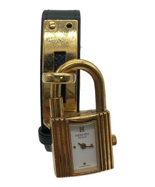 HERMES（エルメス）HERMES (エルメス) ケリーウォッチ　※時計動作不良　保証無し ブラック×ゴールド・文字盤ホワイトの古着・服飾アイテム