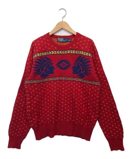 POLO RALPH LAUREN（ポロ・ラルフローレン）POLO RALPH LAUREN (ポロ・ラルフローレン) ニット レッド サイズ:Mの古着・服飾アイテム