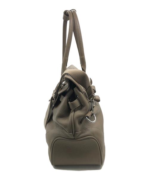 PELLE MORBIDA（ペッレモルビダ）PELLE MORBIDA (ペッレモルビダ) フラップボストンバッグ ベージュの古着・服飾アイテム