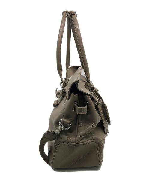 PELLE MORBIDA（ペッレモルビダ）PELLE MORBIDA (ペッレモルビダ) フラップボストンバッグ ベージュの古着・服飾アイテム