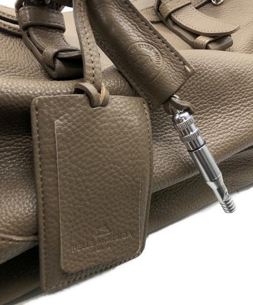 PELLE MORBIDA（ペッレモルビダ）PELLE MORBIDA (ペッレモルビダ) フラップボストンバッグ ベージュの古着・服飾アイテム