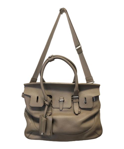 PELLE MORBIDA（ペッレモルビダ）PELLE MORBIDA (ペッレモルビダ) フラップボストンバッグ ベージュの古着・服飾アイテム