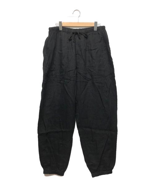 COMOLI（コモリ）COMOLI (コモリ) リネンWクロス ドローストリングパンツ ブラック サイズ:３の古着・服飾アイテム