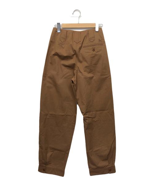 KENZO（ケンゾー）KENZO (ケンゾー) ハイウエスト ワイドレッグ トラウザーズ ブラウン サイズ:36の古着・服飾アイテム