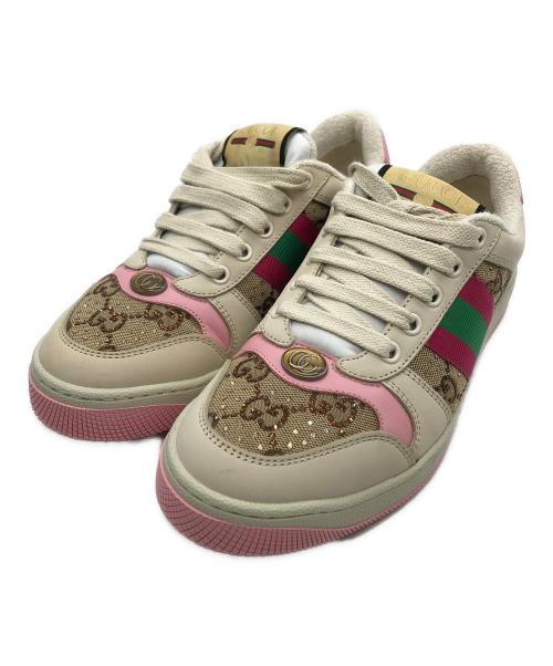 GUCCI（グッチ）GUCCI (グッチ) スクリーナー ピンクベージュ サイズ:23cmの古着・服飾アイテム