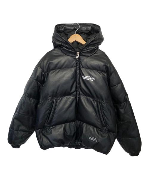 Schott（ショット）Schott (ショット) NEIGHBORHOOD (ネイバーフッド) レザーダウンジャケット ブラック サイズ:Sの古着・服飾アイテム