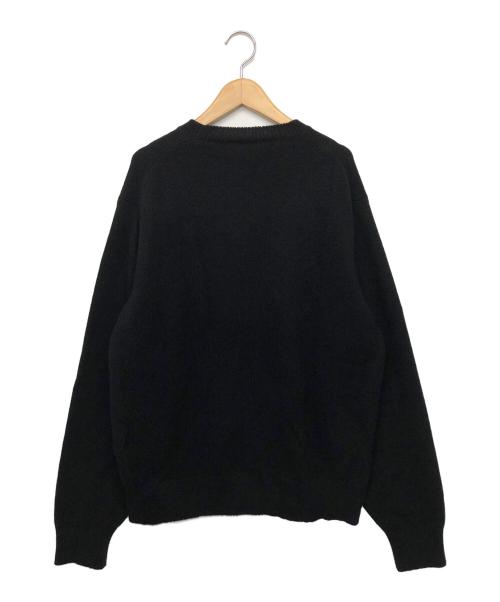 COMOLI（コモリ）COMOLI (コモリ) ラムズウールクルーネックニット ブラック サイズ:3の古着・服飾アイテム