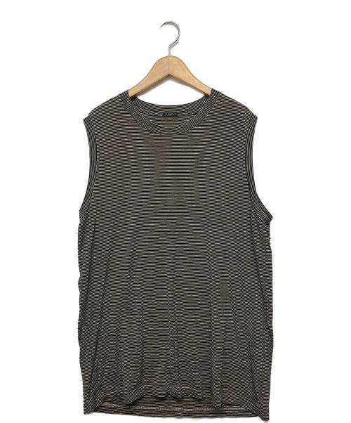 COMOLI（コモリ）COMOLI (コモリ) サマーウール天竺ノースリーブ ベージュ×ブラック サイズ:３の古着・服飾アイテム