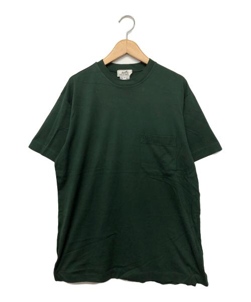 HERMES（エルメス）HERMES (エルメス) ポケットTシャツ グリーン サイズ:Mの古着・服飾アイテム