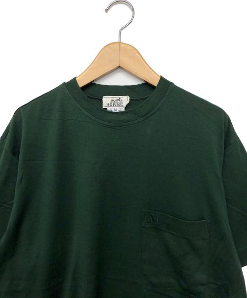 HERMES（エルメス）HERMES (エルメス) ポケットTシャツ グリーン サイズ:Mの古着・服飾アイテム