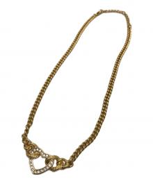 Christian Dior（クリスチャン ディオール）の古着「ハートモチーフ チェーン ラインストーン」｜ゴールド