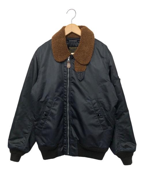 RRL（ダブルアールエル）RRL (ダブルアール) フライトジャケット ブラック×ブラウン サイズ:Sの古着・服飾アイテム