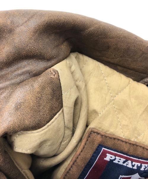 PHAT FARM（ファットファーム）PHAT FARM (ファットファーム) レザーブルゾン ブラウン サイズ:２XLの古着・服飾アイテム