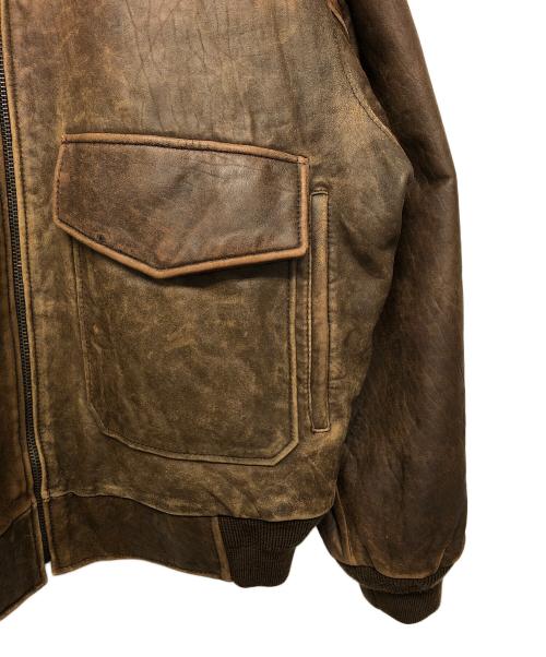 PHAT FARM（ファットファーム）PHAT FARM (ファットファーム) レザーブルゾン ブラウン サイズ:２XLの古着・服飾アイテム