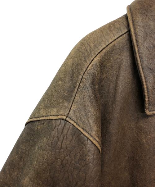 PHAT FARM（ファットファーム）PHAT FARM (ファットファーム) レザーブルゾン ブラウン サイズ:２XLの古着・服飾アイテム