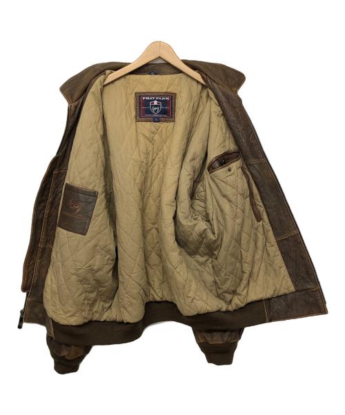 PHAT FARM（ファットファーム）PHAT FARM (ファットファーム) レザーブルゾン ブラウン サイズ:２XLの古着・服飾アイテム