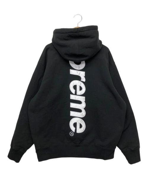 SUPREME（シュプリーム）SUPREME (シュプリーム) Satin Applique Hppded Sweatshirt ブラック サイズ:Mの古着・服飾アイテム