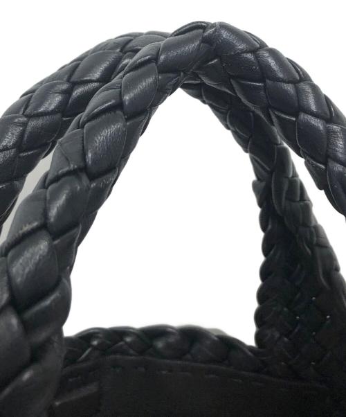 FALORNI（ファロルニ）FALORNI (ファロルニ) イントレチャート レザートートバッグ ブラックの古着・服飾アイテム