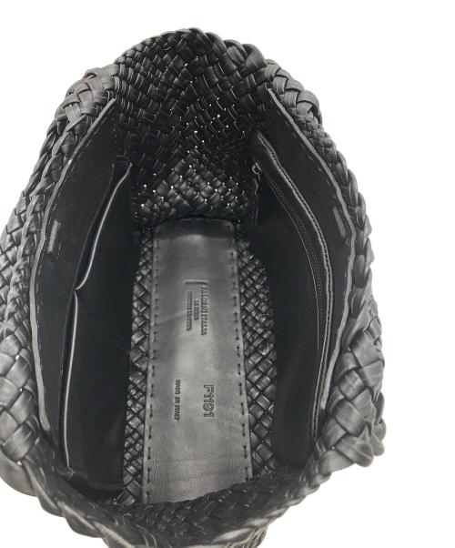 FALORNI（ファロルニ）FALORNI (ファロルニ) イントレチャート レザートートバッグ ブラックの古着・服飾アイテム