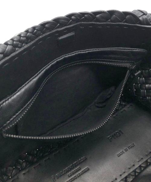 FALORNI（ファロルニ）FALORNI (ファロルニ) イントレチャート レザートートバッグ ブラックの古着・服飾アイテム