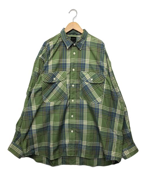 DAIWA PIER39（ダイワ ピア39）DAIWA PIER39 (ダイワ ピア39) TECH ELBOW PATCH WORK SHIRTS FLANNEL グリーン サイズ:XLの古着・服飾アイテム